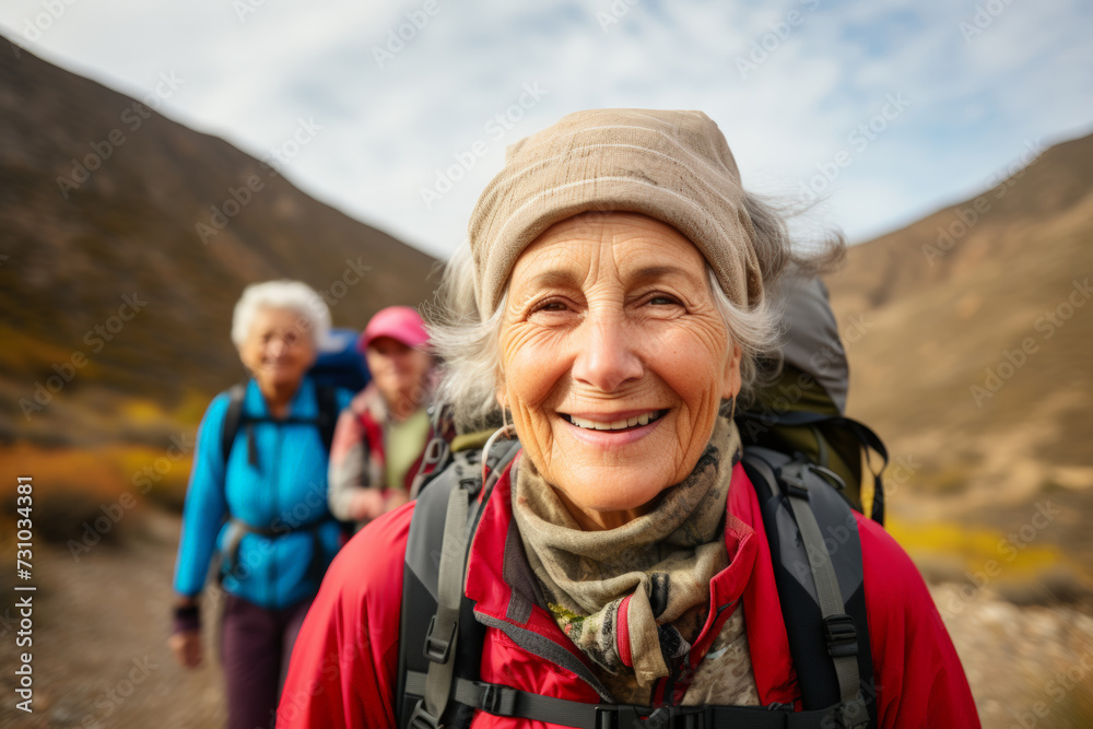 Active seniors hiking Active seniors hiking