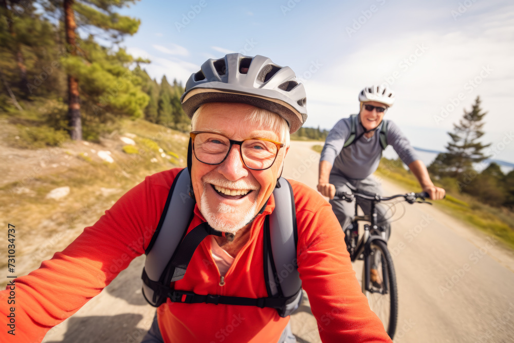 Active seniors riding bicycles. They are living their best life Active seniors riding bicycles. They are living their best life
