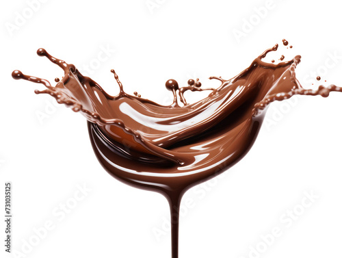 Delicious Liquid Chocolate Pour with Drip Isolated on Transparent Background - High-Quality PNG Image