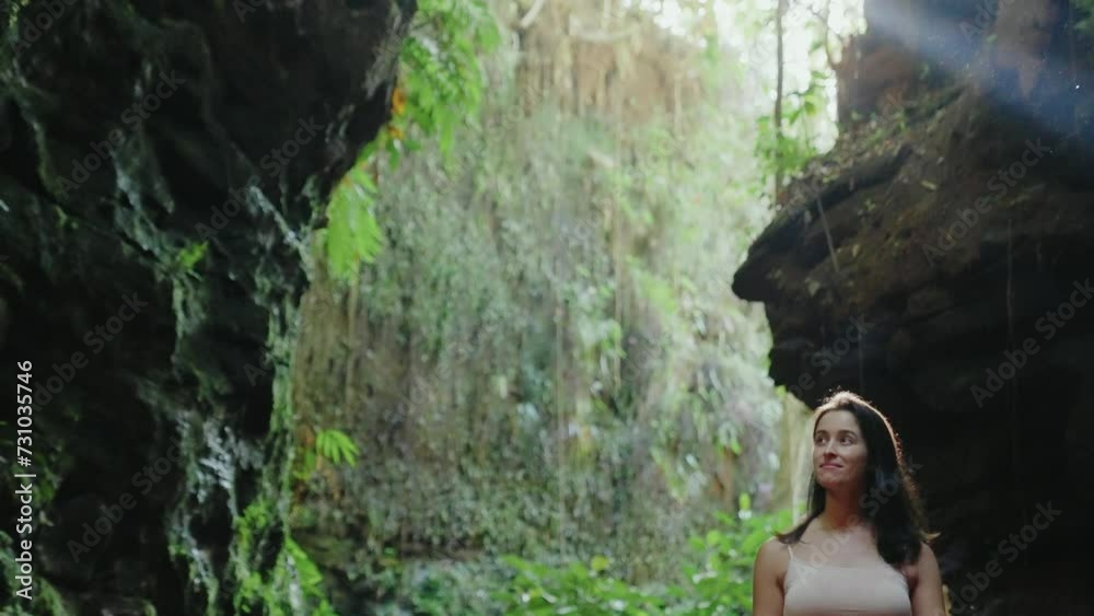 Tourist woman at Sussuapara Canyon in Jalapao Brazil
Tourist woman at Sussuapara Canyon in Jalapao Brazil