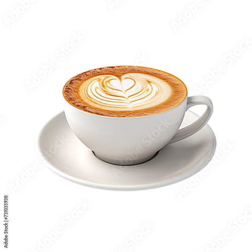 Latte isolated on transparent background