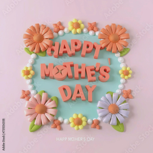 Happy mothers day typography design