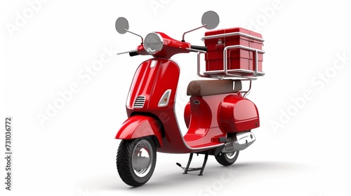 3D illustration Delivery service scooter with deliver.Generative AI