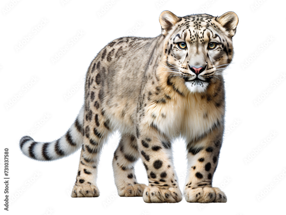 Naklejka premium Snow Leopard, isolated on a transparent or white background