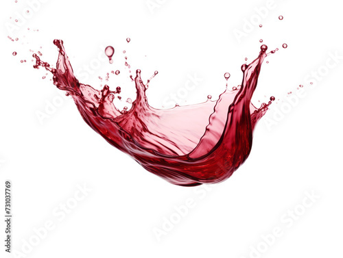 Dynamic Red Wine Splash Isolated on Transparent Background - High-Resolution PNG