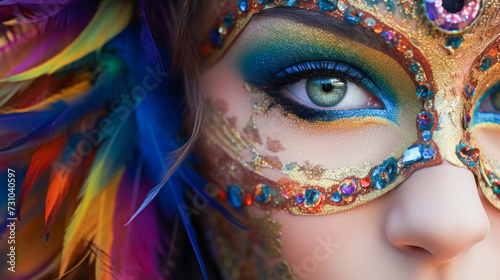 bright unusual makeup on the face