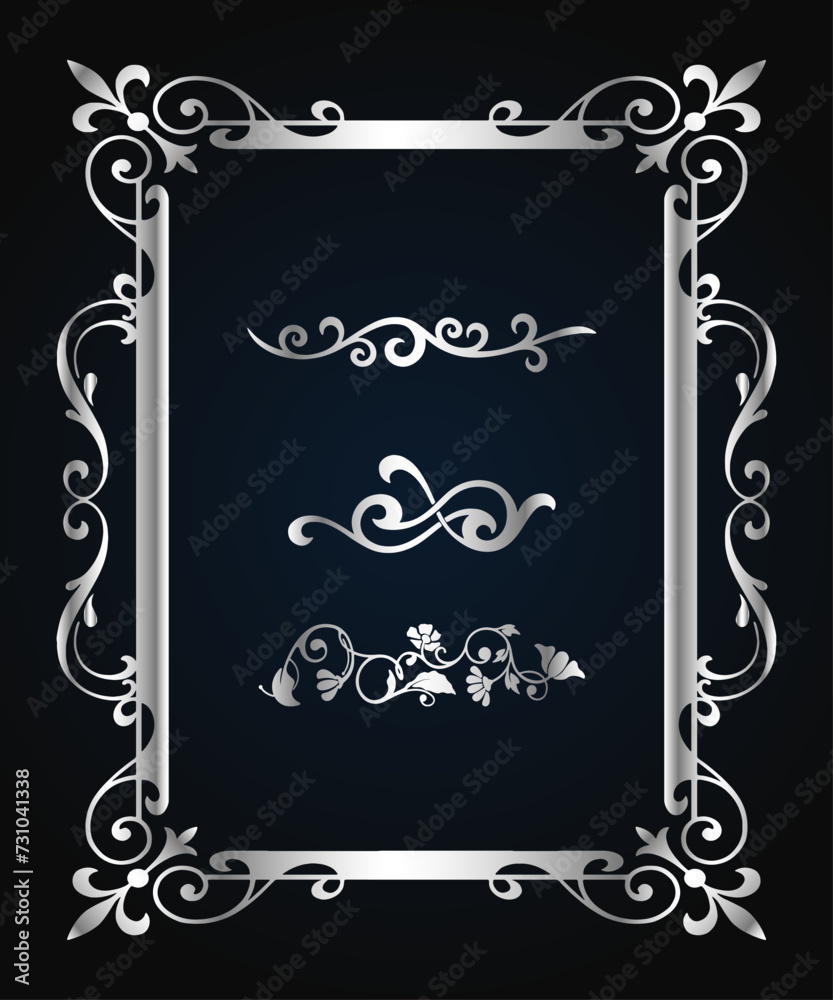 Luxury frame design card design antique luxury vintage. Fashionable frame. Design template. Set of gorgeous foreheads.