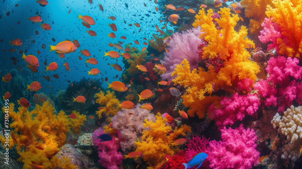 Beautiful coral reef under the sea