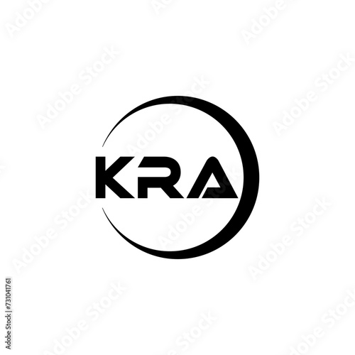 KRA letter logo design with white background in illustrator, cube logo, vector logo, modern alphabet font overlap style. calligraphy designs for logo, Poster, Invitation, etc.