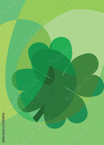 abstract green shamrock clover teaf of irirh. for st pattricks day decoration or greeting. vintage style vector illustration photo