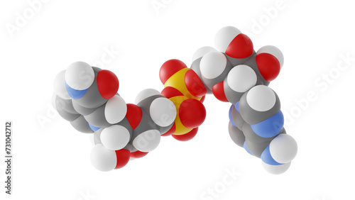nicotinamide adenine dinucleotide molecule, nad, molecular structure, isolated 3d model van der Waals