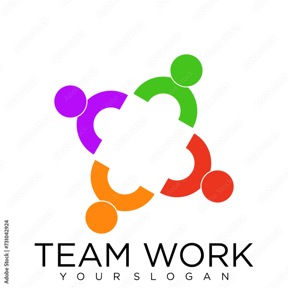 team work logo Collaboration. Concept of Teamwork and Great work logo design team work logo Collaboration. Concept of Teamwork and Great work logo design