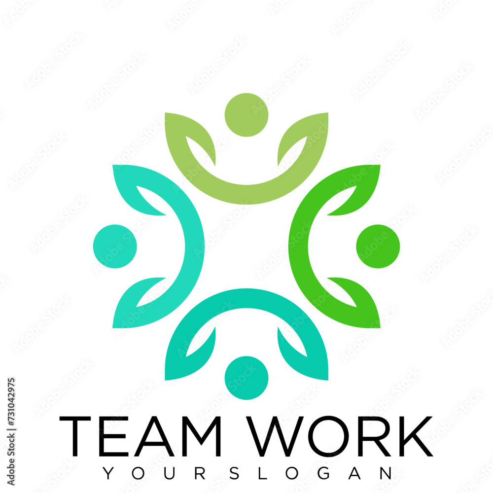 Obraz premium team work logo Collaboration. Concept of Teamwork and Great work logo design