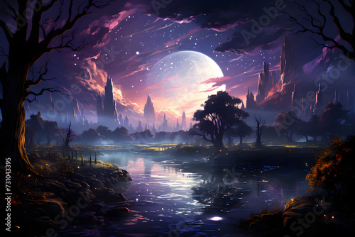 A Tranquil Painting of Reflection and Moonlight © KaziReazul