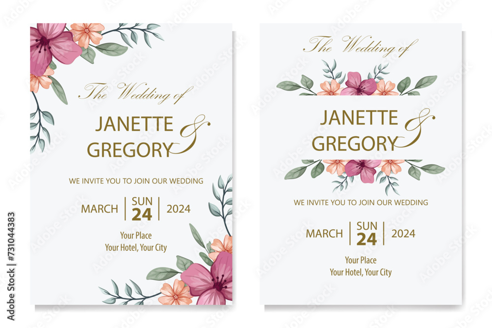 Decorative Floral Foliage Ornament for Wedding Invitation