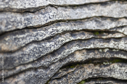 stone texture on pancake rocks on cloudy day
