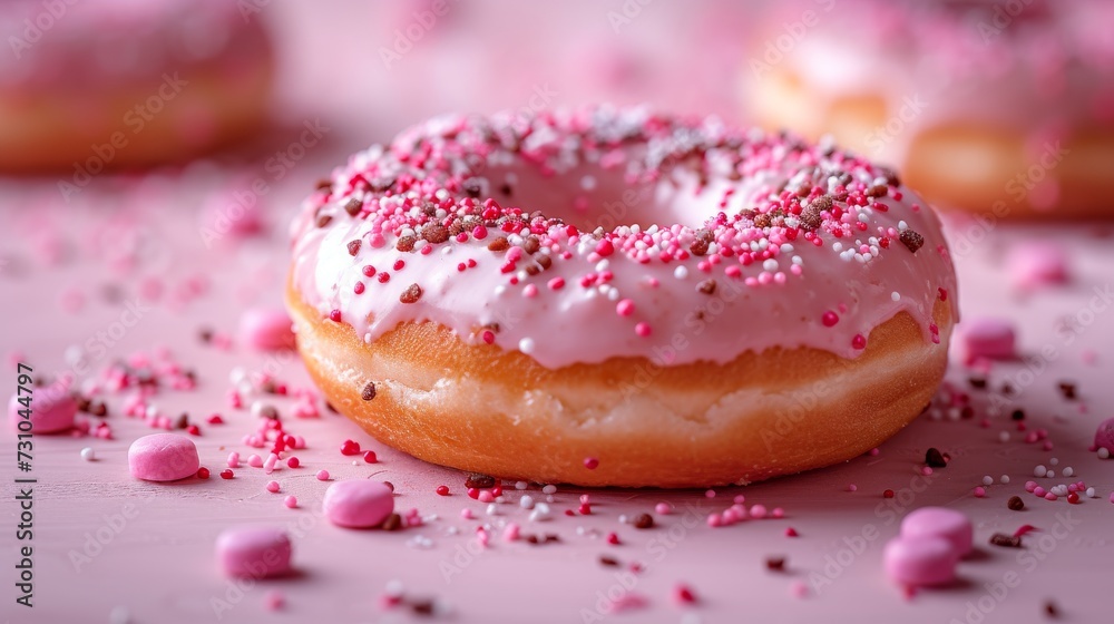 Donut macro Photo well decorated product photo Donut macro Photo well decorated product photo