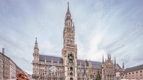 Marienplazt Old Town Square with the New Town Hall timelapse hyperlapse. Bavaria, Germany photo