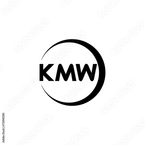 KMW letter logo design with white background in illustrator, cube logo, vector logo, modern alphabet font overlap style. calligraphy designs for logo, Poster, Invitation, etc.