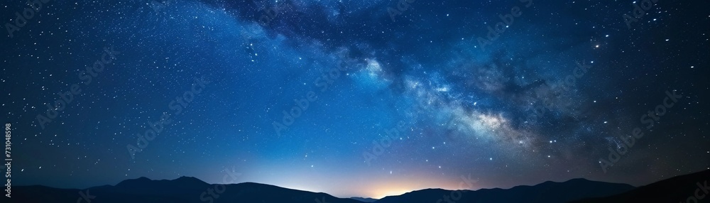 Starlit Night, mesmerizing expanse of a clear night sky filled with twinkling stars, background image, generative AI - obrazy, fototapety, plakaty 