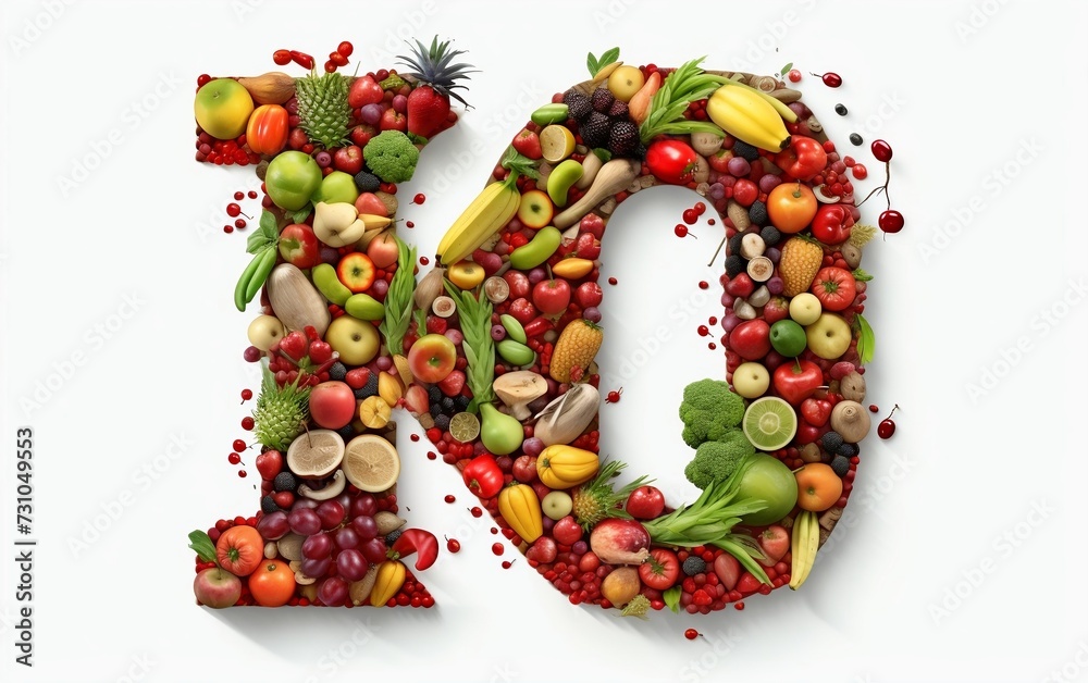 Fruit and Vegetable Letter Composition