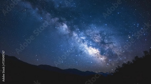 Starlit Night  mesmerizing expanse of a clear night sky filled with twinkling stars  background image  generative AI