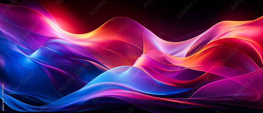 Vibrant abstract color wave against a black backdrop. Dynamic hues, clear and bright. Abstract orange blue azure pink purple lilac dark gradient background. Banner, wallpaper, template, desktop Vibrant abstract color wave against a black backdrop. Dynamic hues, clear and bright. Abstract orange blue azure pink purple lilac dark gradient background. Banner, wallpaper, template, desktop