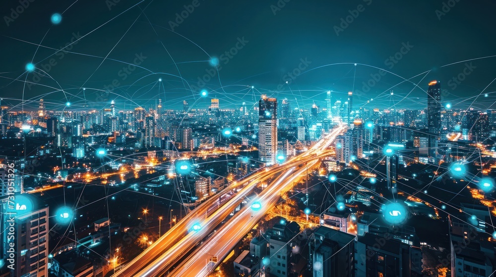 5G, 6G, Big data wireless network, high speed internet, cloud computing or connect diagram technology, Data storage, service, synchronize, online, financial, Connectivity global, smart city, Gen AI