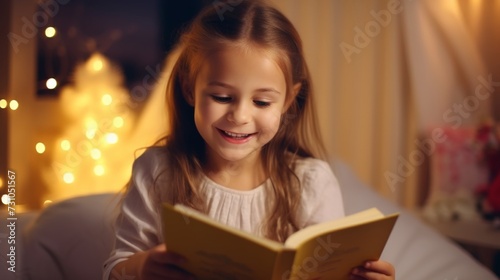 Happy children relax read book at home. Child and reading a story. learn development, childcare, laughing, education, storytelling, practice, reduce addiction mobile phone, love book