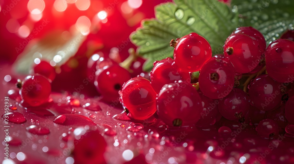 Vibrant red currants with dew drops close up. fresh berries picked for healthy eating. natural vibrance, food photography. AI Vibrant red currants with dew drops close up. fresh berries picked for healthy eating. natural vibrance, food photography. AI