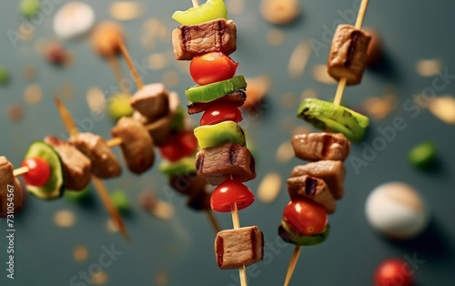 Skewer of Meat and Vegetables on a Stick