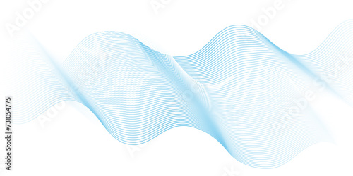 Abstract blue Transparent technology smooth element swoosh speed futuristic wave line sound. modern stream background. Geometric wave line for banner, template, wallpaper background with wave design.