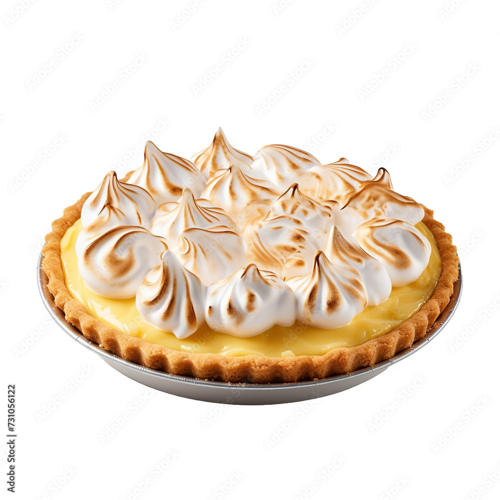 Lemon meringue pie isolated on transparent background Lemon meringue pie isolated on transparent background