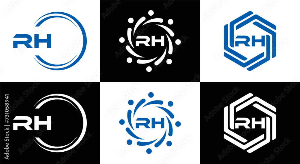 RH logo. RH set , R H design. White RH letter. RH, R H letter logo design. Initial letter RH letter logo set, linked circle uppercase monogram logo. R H letter logo vector design.
RH logo. RH set , R H design. White RH letter. RH, R H letter logo design. Initial letter RH letter logo set, linked circle uppercase monogram logo. R H letter logo vector design.