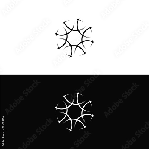 Circle vector logo template design . Black and white circle illustration