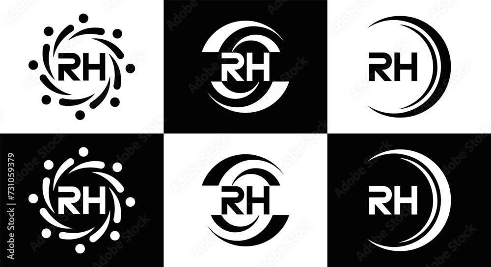 RH logo. RH set , R H design. White RH letter. RH, R H letter logo design. Initial letter RH letter logo set, linked circle uppercase monogram logo. R H letter logo vector design.
RH logo. RH set , R H design. White RH letter. RH, R H letter logo design. Initial letter RH letter logo set, linked circle uppercase monogram logo. R H letter logo vector design.