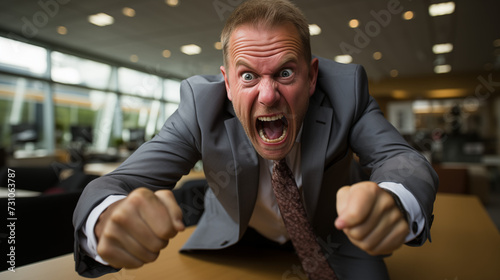 businessman screaming