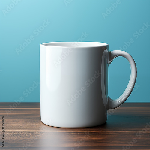 empty white cup on wooden table