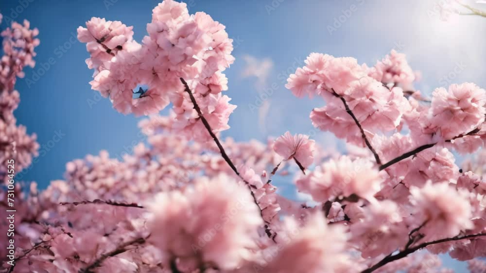 Cherry blossom blowing in the wind, Sakura tree Cherry blossom blowing in the wind, Sakura tree