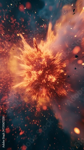 Wallpaper Mural A 3D illustration portrays a explosion effect, offering a minimalistic and creatively dynamic concept suitable for various party themes. Torontodigital.ca