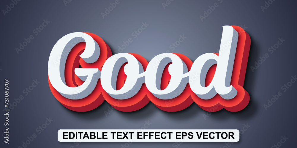 Naklejka premium Good white color editable 3d text effect eps vector