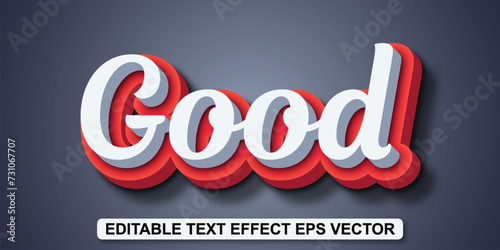 Good white color editable 3d text effect eps vector