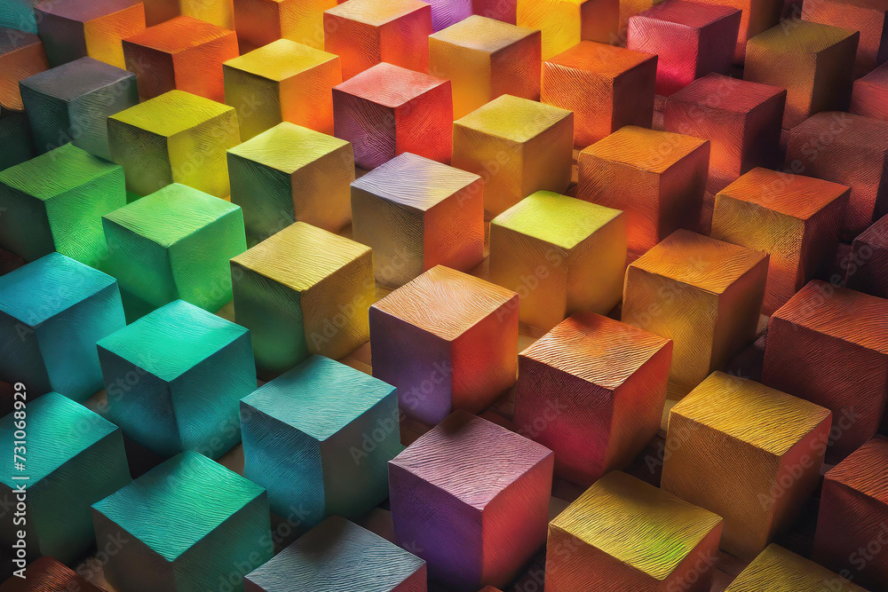 Fototapeta premium Abstract colorful cubes background