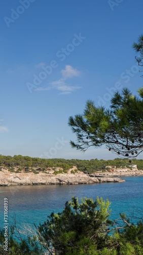 sea and sky in mallora, spain in vertical photo