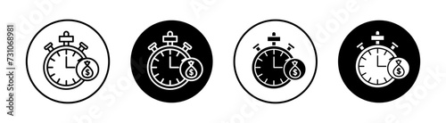 Deposit period flat line icon set. Deposit period Thin line illustration vector