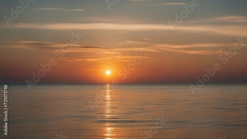 sunset in the sea sunset over water sea the sky is orange  © Jared
