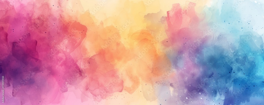 A watercolor style background features a multi-color abstraction, creating a dynamic and artistic visual composition.