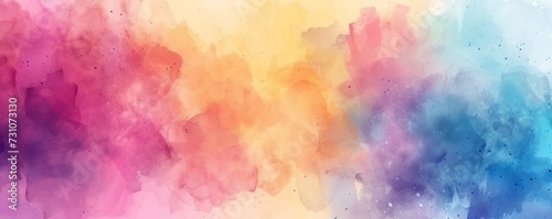 A watercolor style background features a multi-color abstraction, creating a dynamic and artistic visual composition.