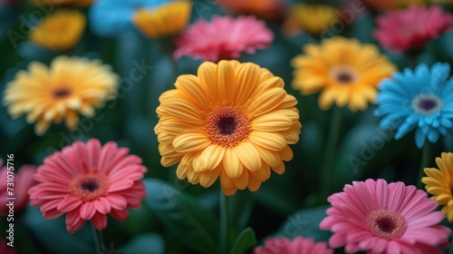 a close up of a bunch of flowers with one flower in the middle of the picture and one flower in the middle of the picture.