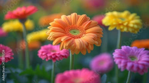 a close up of a bunch of flowers with one flower in the middle of the picture and one flower in the middle of the picture.